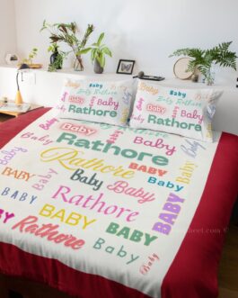Customized Bedsheet with Name Collage – Personalized Gift for Any Occasion